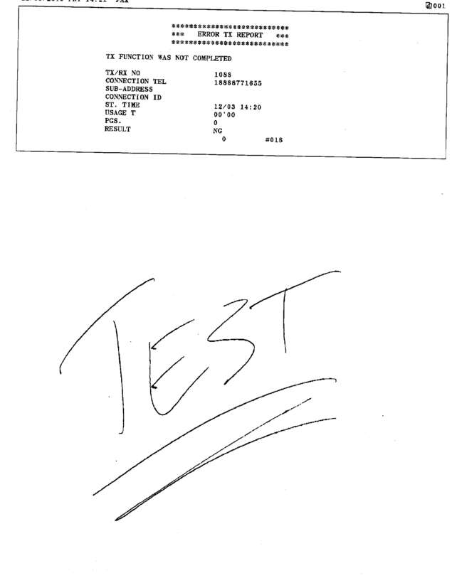 Fax page