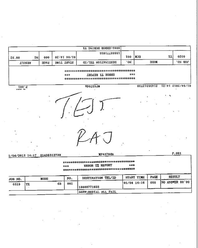 Fax page
