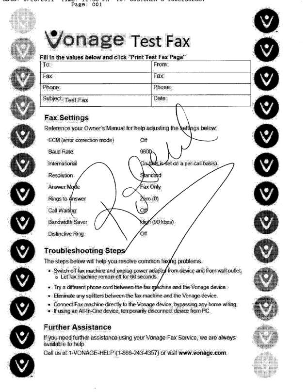 Fax page