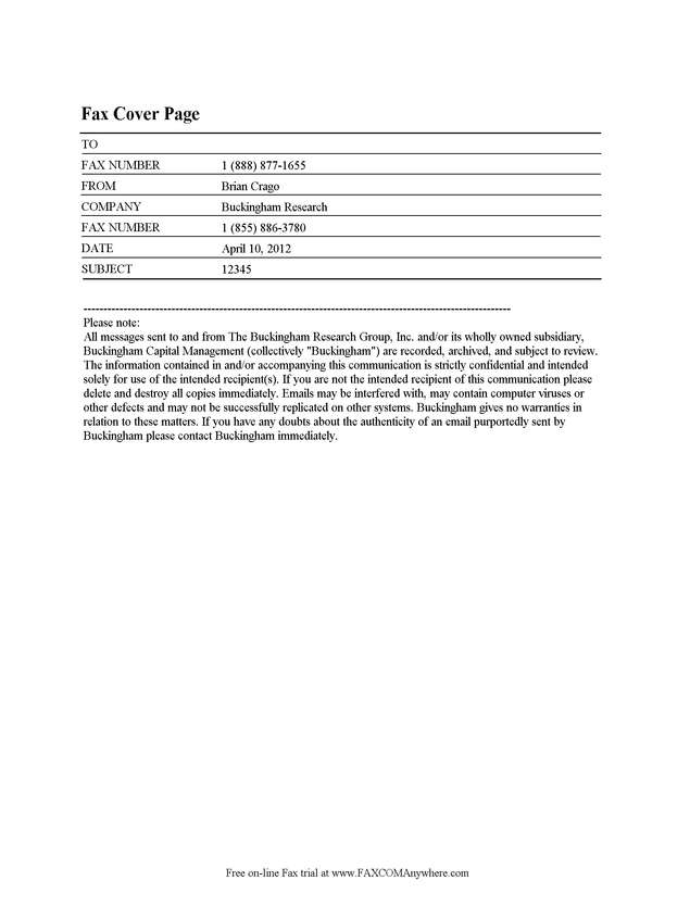 Fax page
