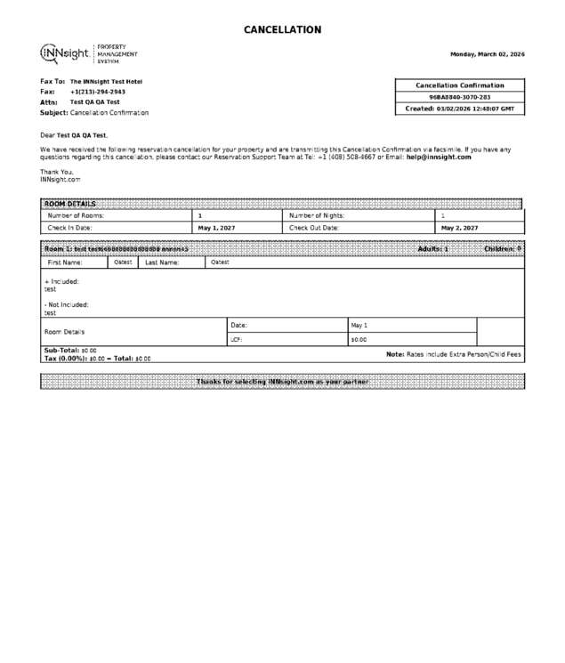 Fax page