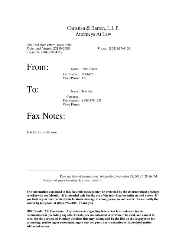 Fax page