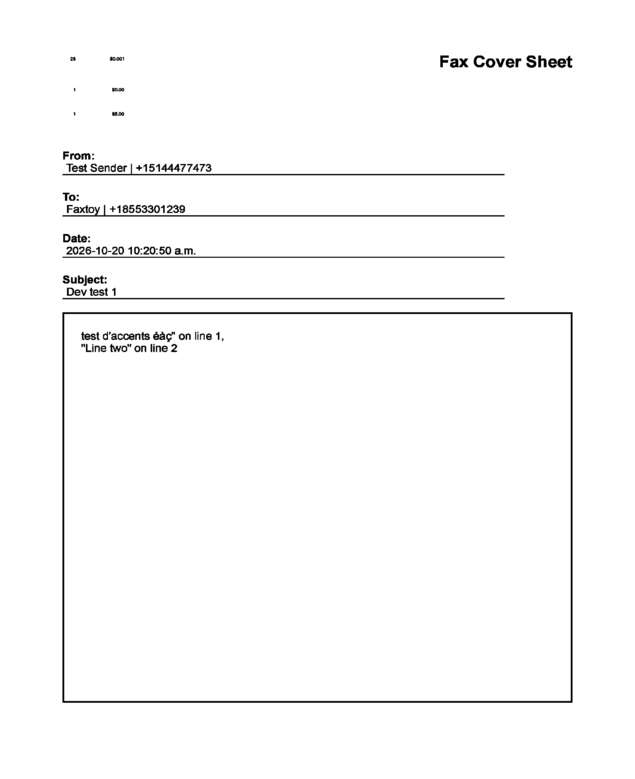 Fax page