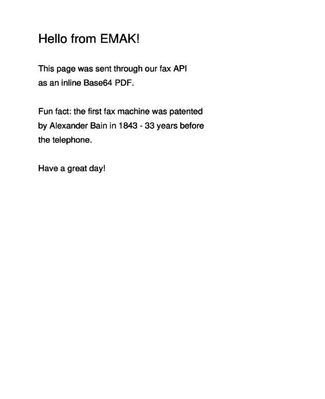 Fax page