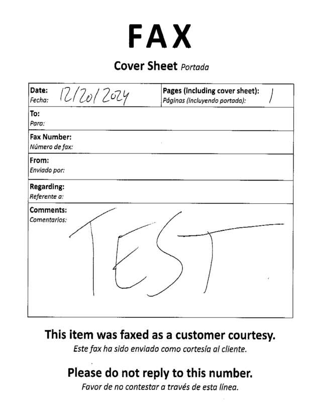 Fax page