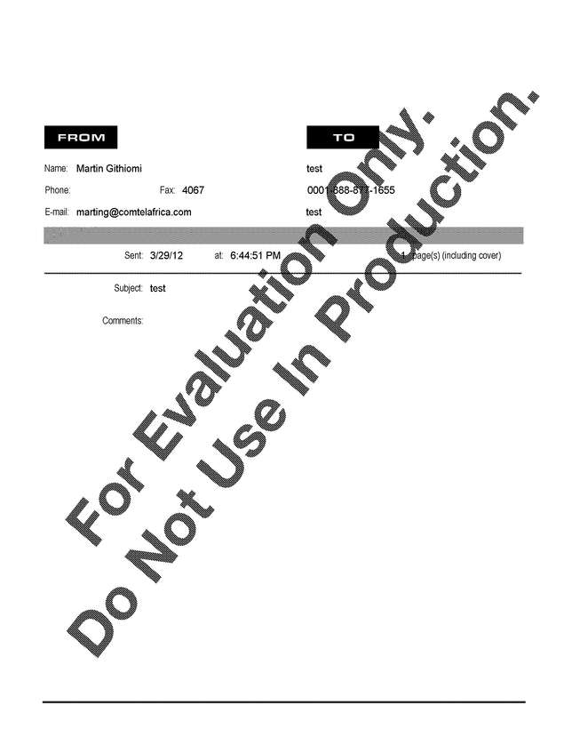 Fax page