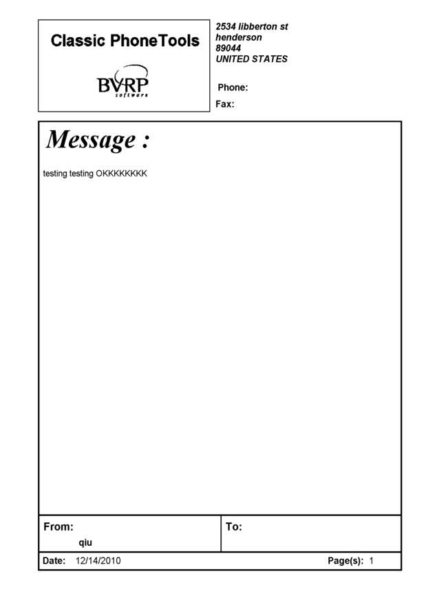 Fax page