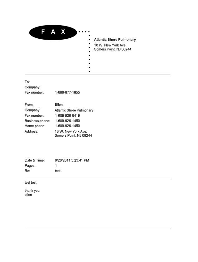 Fax page