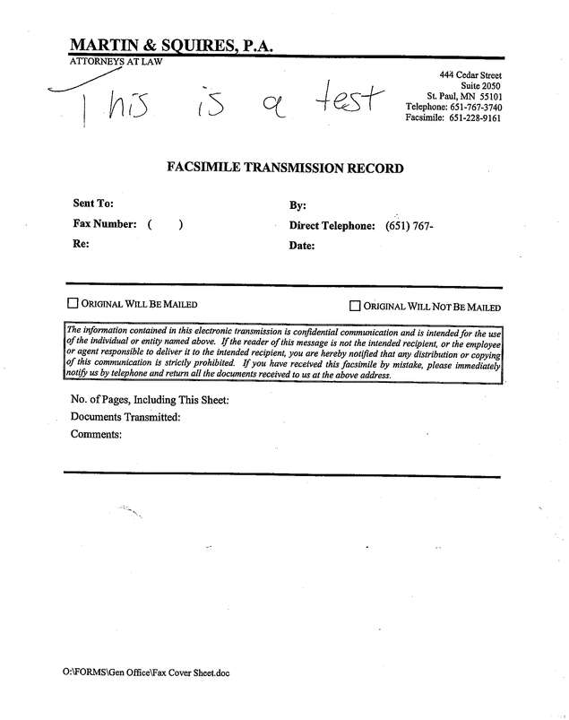 Fax page