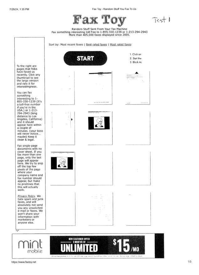 Fax page
