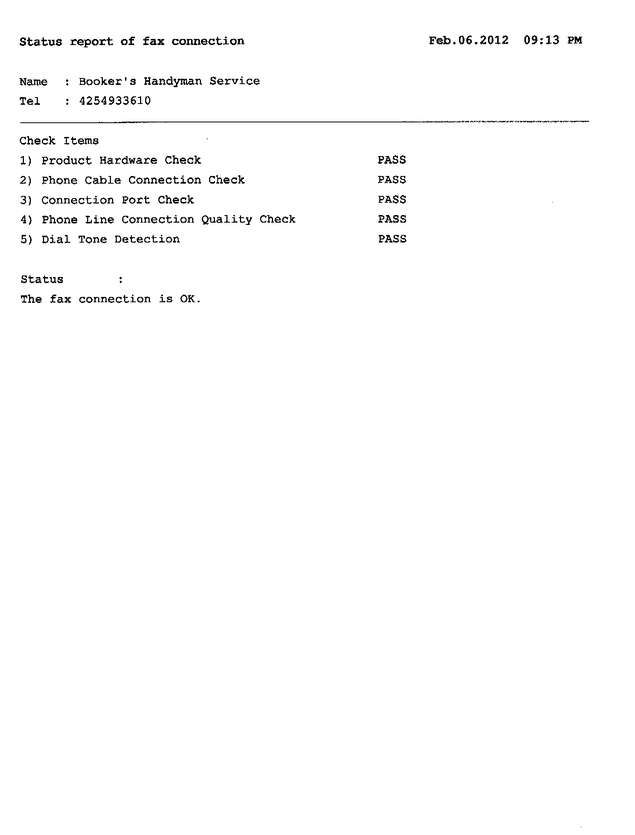 Fax page
