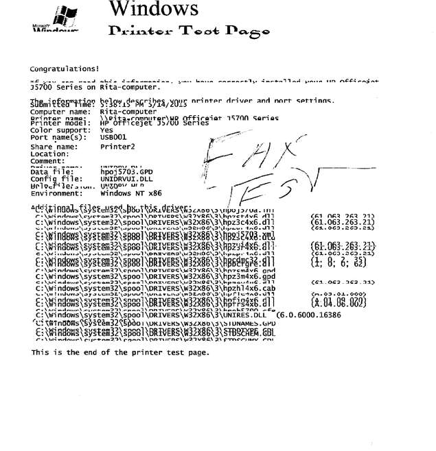 Fax page