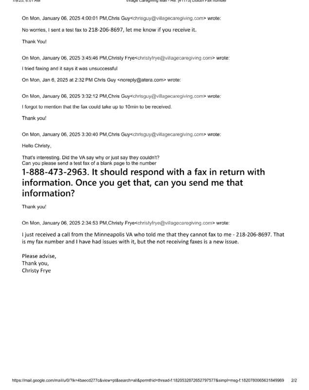 Fax page