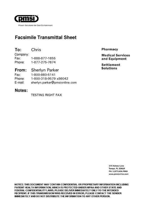 Fax page