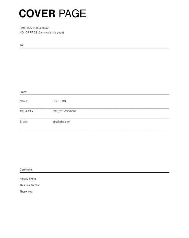 Fax page