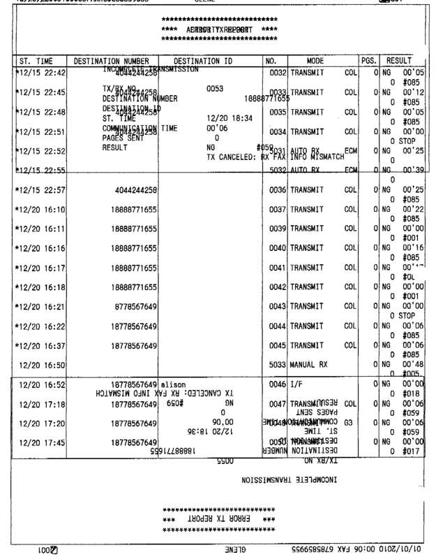 Fax page