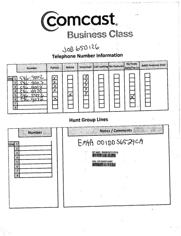 Fax page