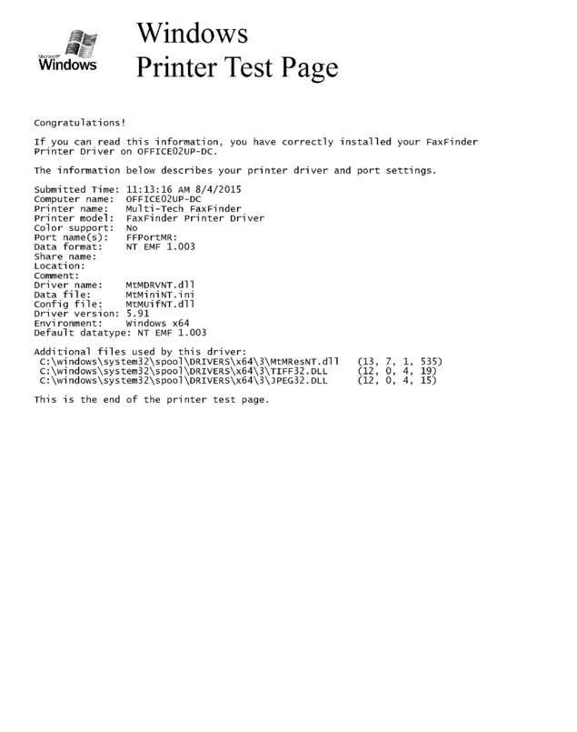 Fax page