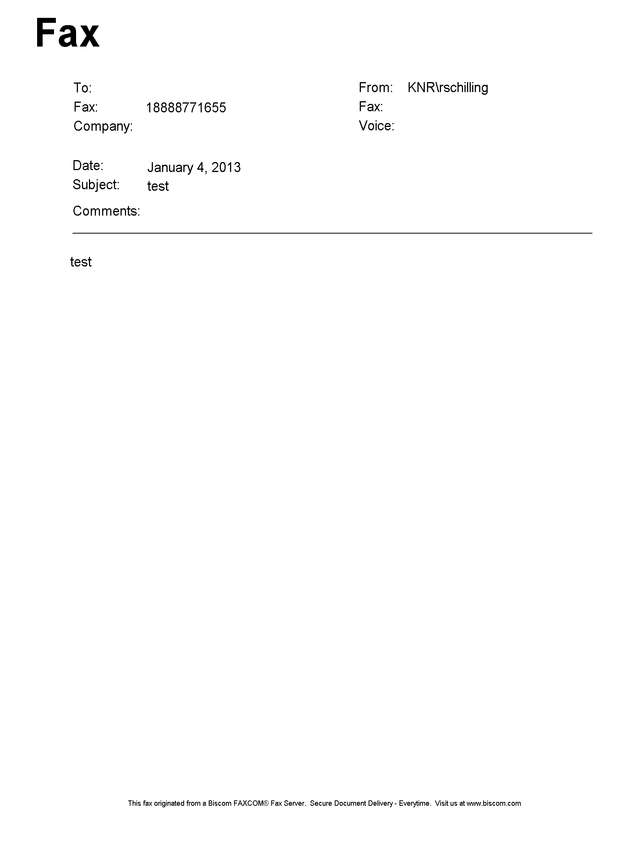 Fax page