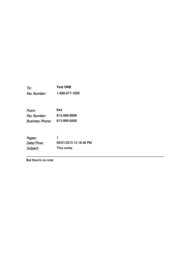 Fax page