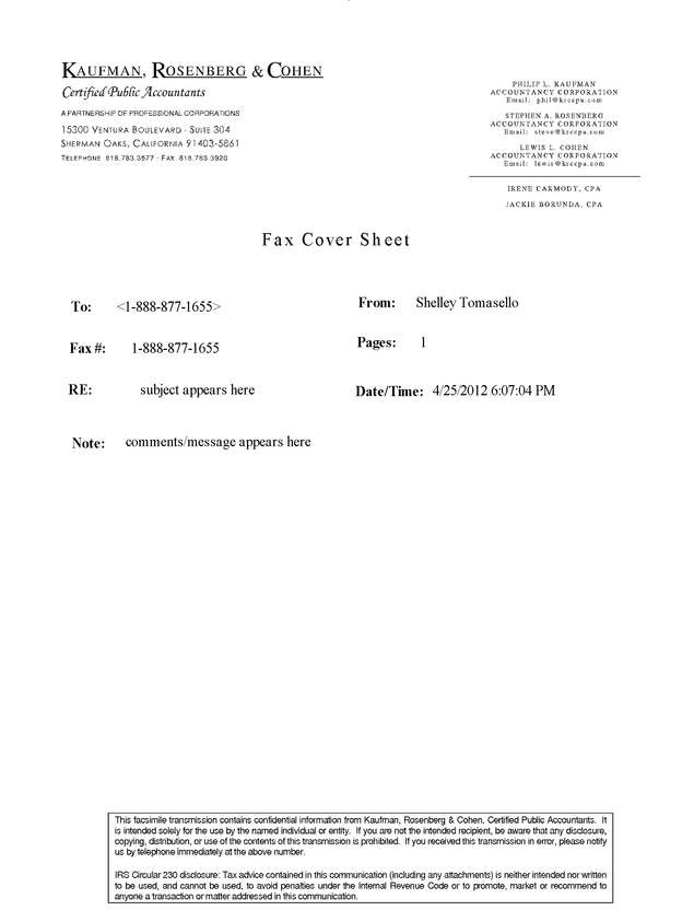 Fax page