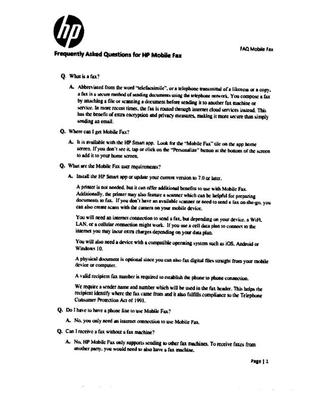 Fax page