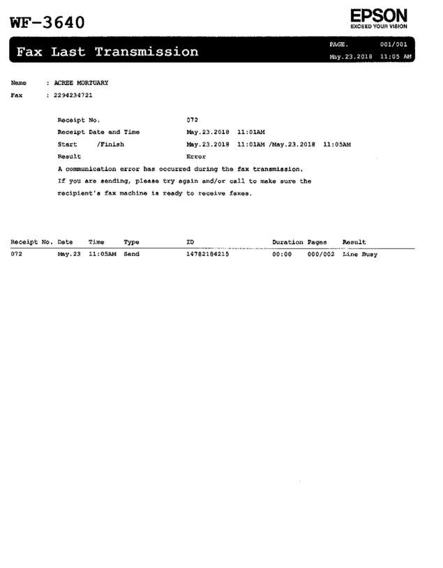 Fax page