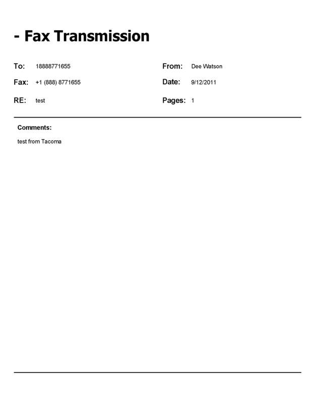 Fax page