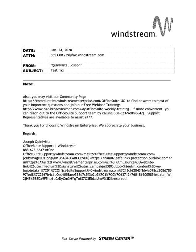 Fax page