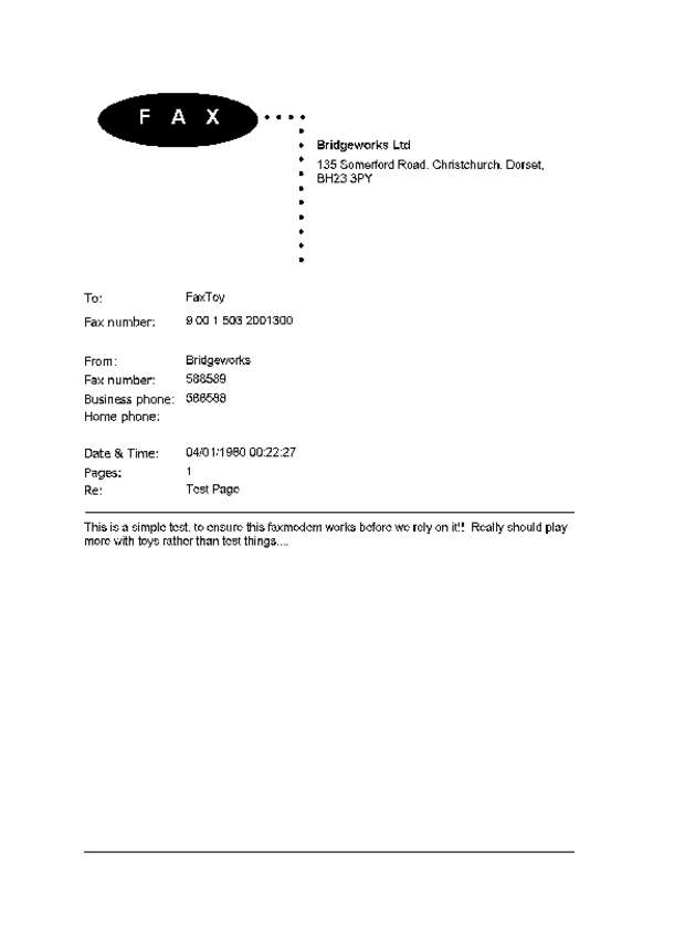 Fax page