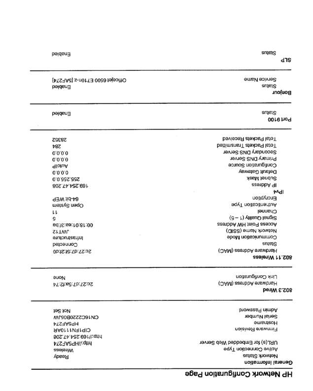 Fax page