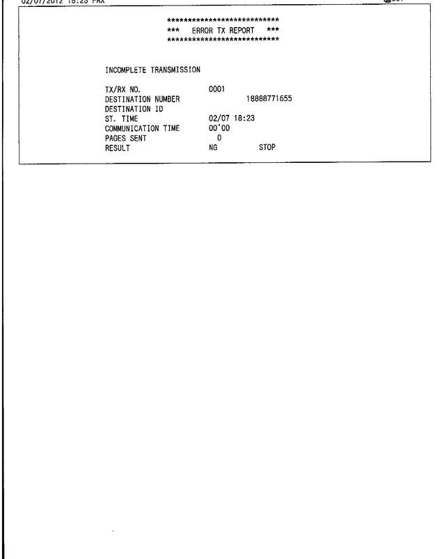 Fax page