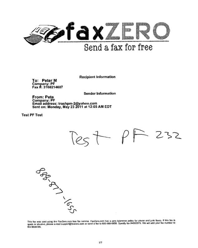 Fax page