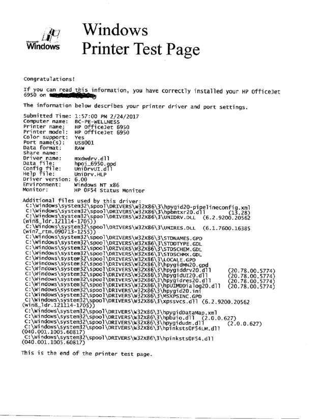 Fax page