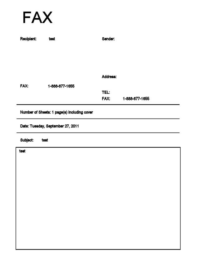 Fax page