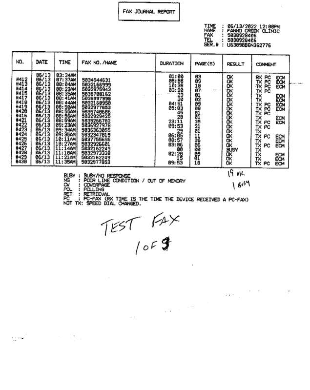 Fax page