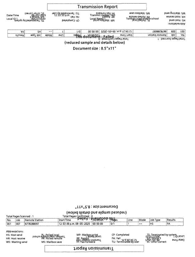 Fax page