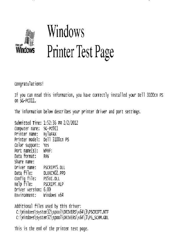 Fax page