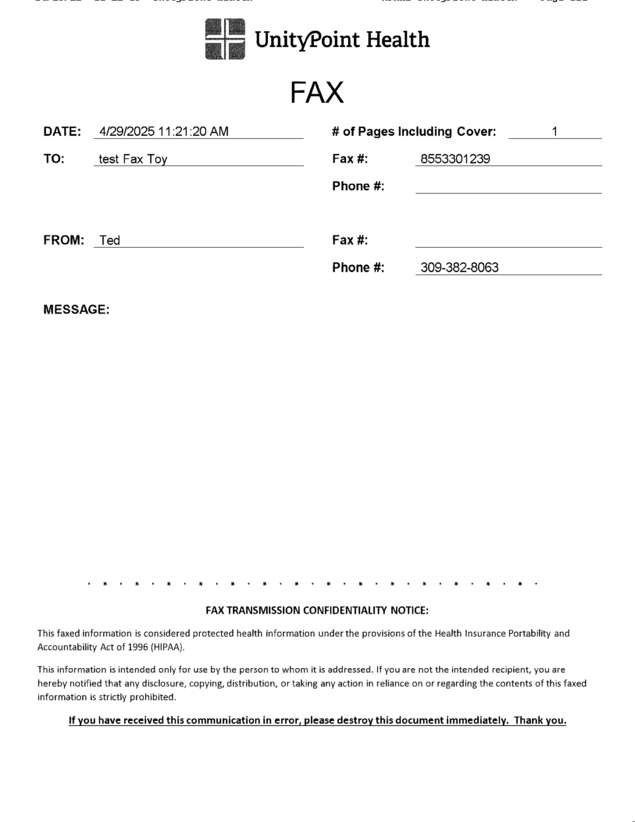 Fax page