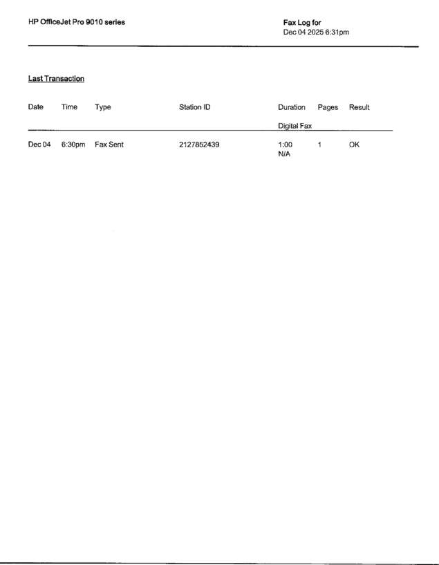 Fax page