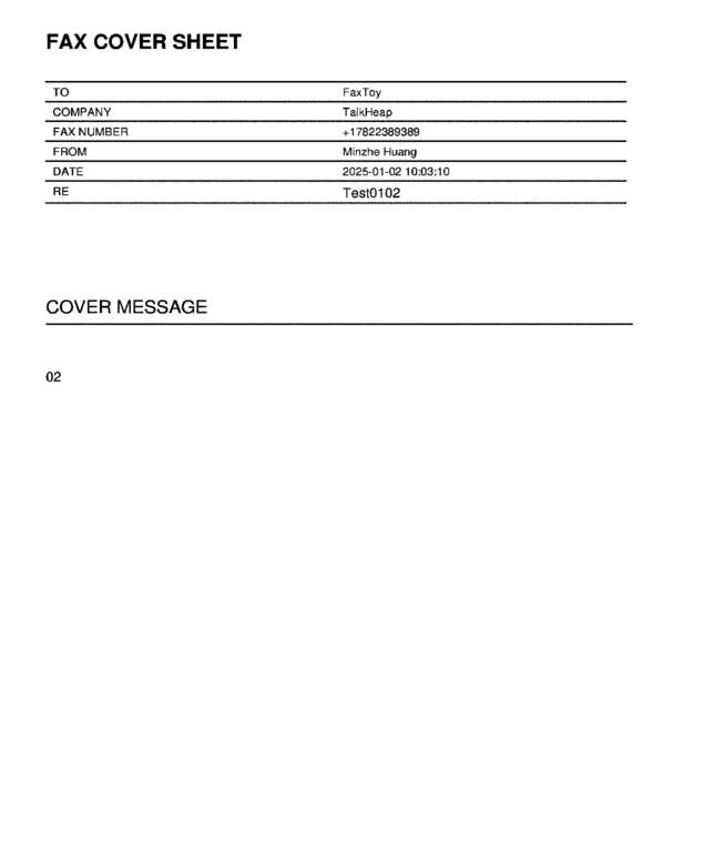 Fax page