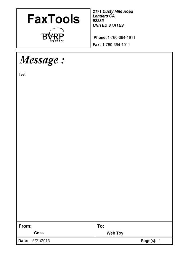 Fax page
