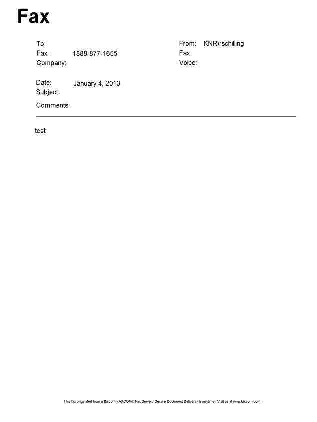 Fax page