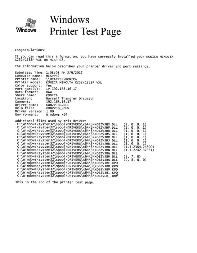 Fax page