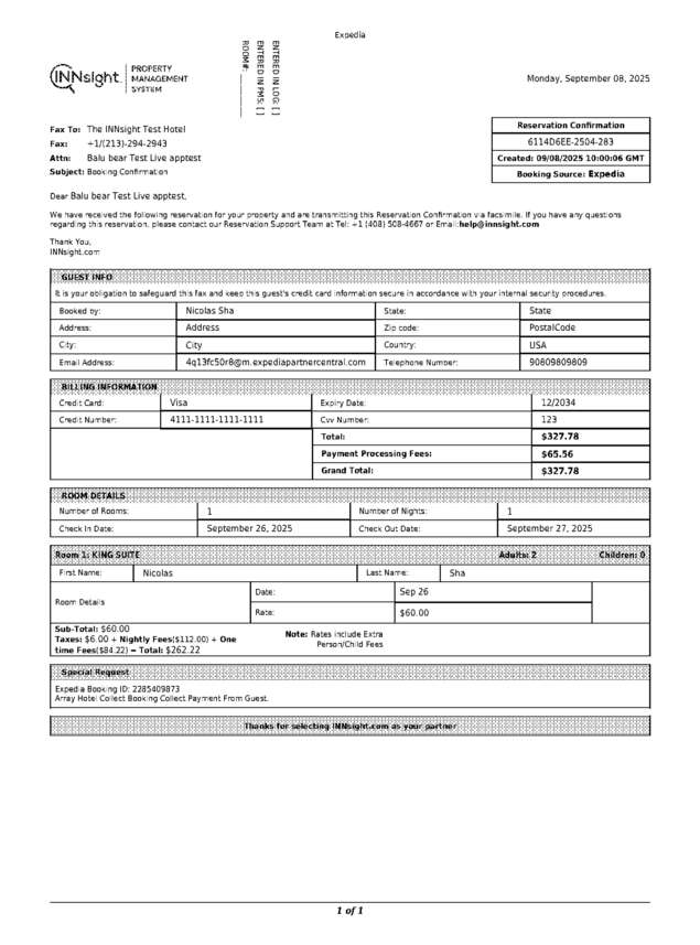 Fax page