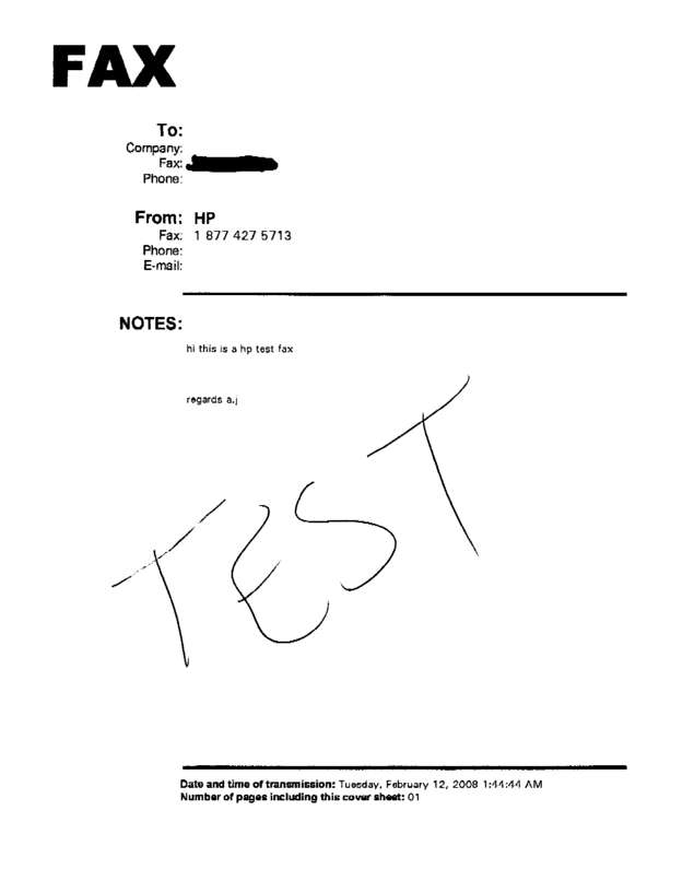 Fax page