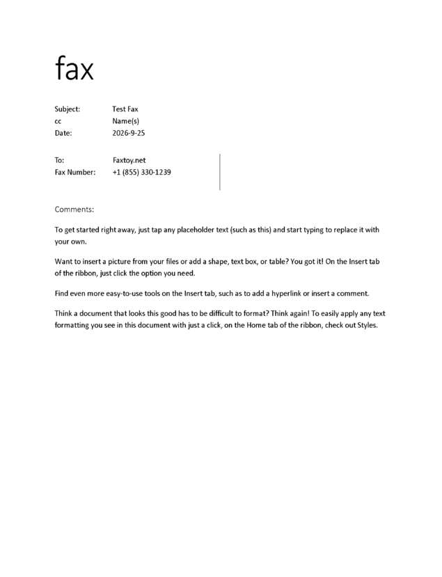 fax page