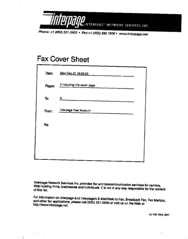 Fax page