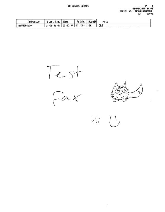 Fax page