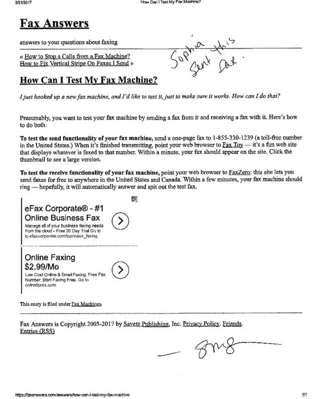Fax page